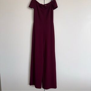 Lulu's Chic Plum Off-Shoulder Jumpsuit